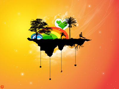 wallpaper photoshop. Rainbow Island Wallpaper