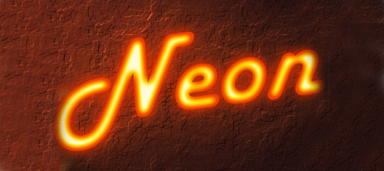 glowing neon text