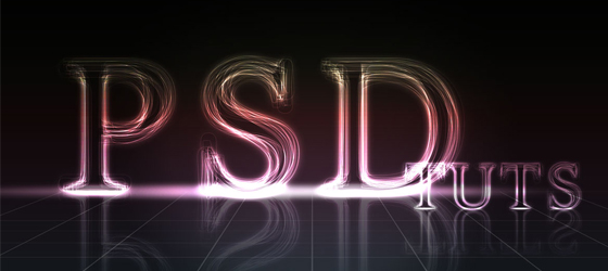 glowing PSD tuts text