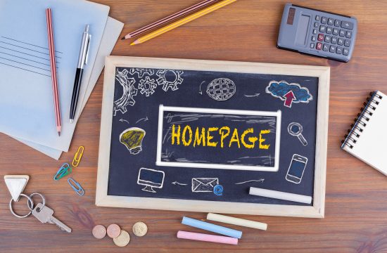 homepage designs on chalkboard