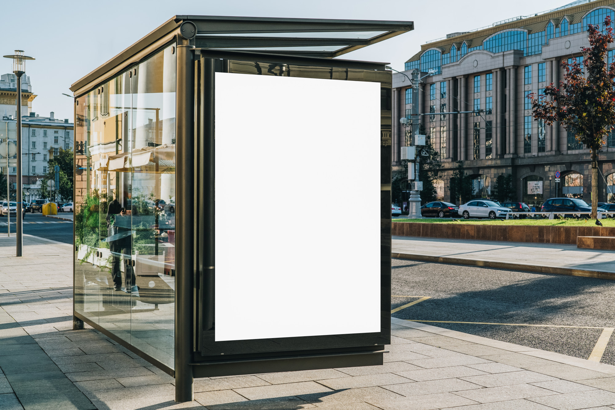 Advertising Corner on a Bus Stop